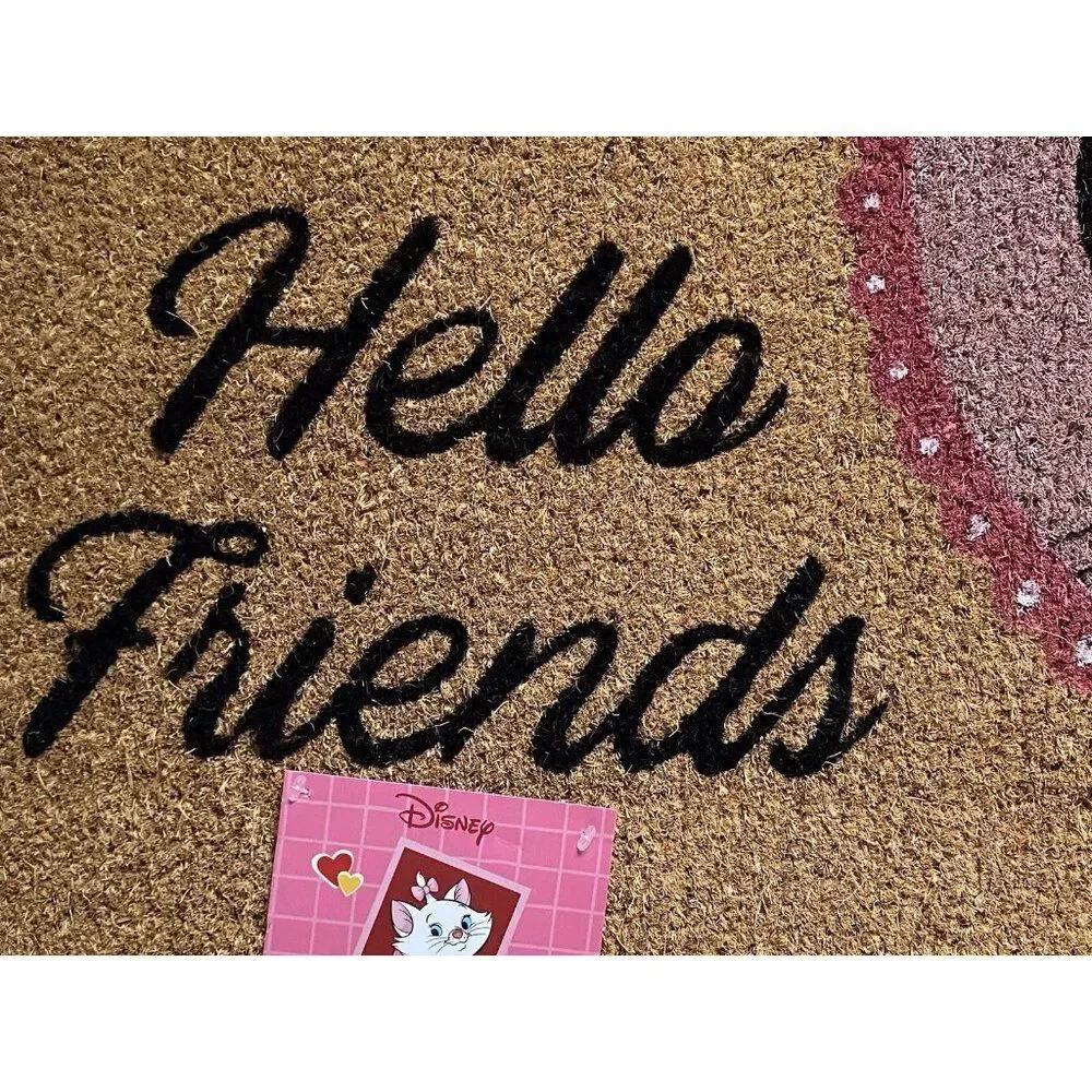 Disney The Aristocats Marie Hello Friends Heart Coir Welcome Door‎ Mat 20” X 32”